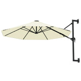 NNEVL Wall-Mounted Parasol with Metal Pole 300 cm Sand