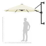 NNEVL Wall-Mounted Parasol with Metal Pole 300 cm Sand