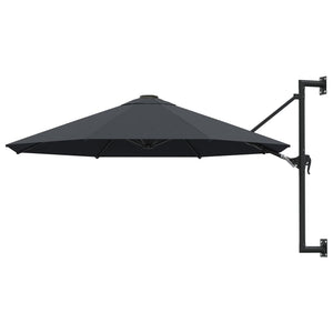 NNEVL Wall-Mounted Parasol with Metal Pole 300 cm Anthracite