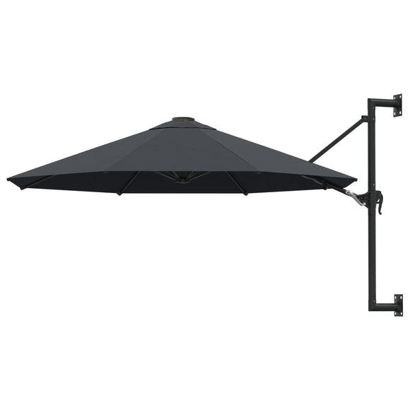 NNEVL Wall-Mounted Parasol with Metal Pole 300 cm Anthracite