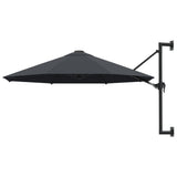 NNEVL Wall-Mounted Parasol with Metal Pole 300 cm Anthracite