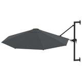 NNEVL Wall-Mounted Parasol with Metal Pole 300 cm Anthracite