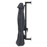 NNEVL Wall-Mounted Parasol with Metal Pole 300 cm Anthracite