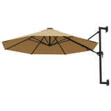 NNEVL Wall-Mounted Parasol with Metal Pole 300 cm Taupe
