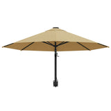 NNEVL Wall-Mounted Parasol with Metal Pole 300 cm Taupe
