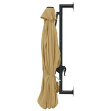 NNEVL Wall-Mounted Parasol with Metal Pole 300 cm Taupe