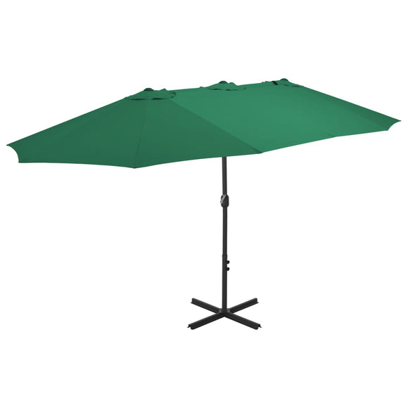 NNEVL Outdoor Parasol with Aluminium Pole 460x270 cm Green