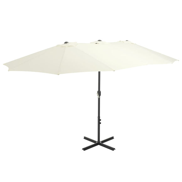 NNEVL Outdoor Parasol with Aluminium Pole 460x270 cm Sand