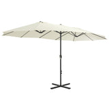 NNEVL Outdoor Parasol with Aluminium Pole 460x270 cm Sand