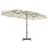 NNEVL Outdoor Parasol with Aluminium Pole 460x270 cm Sand