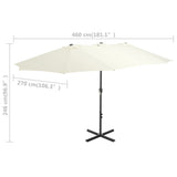 NNEVL Outdoor Parasol with Aluminium Pole 460x270 cm Sand