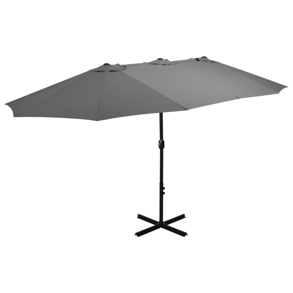 NNEVL Outdoor Parasol with Aluminium Pole 460x270 cm Anthracite