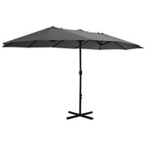 NNEVL Outdoor Parasol with Aluminium Pole 460x270 cm Anthracite