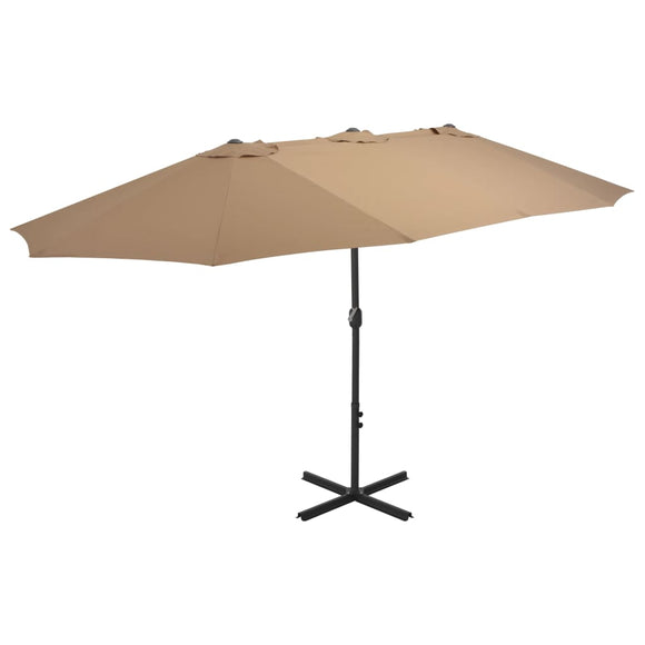 NNEVL Outdoor Parasol with Aluminium Pole 460x270 cm Taupe