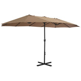 NNEVL Outdoor Parasol with Aluminium Pole 460x270 cm Taupe