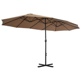 NNEVL Outdoor Parasol with Aluminium Pole 460x270 cm Taupe