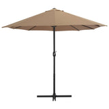 NNEVL Outdoor Parasol with Aluminium Pole 460x270 cm Taupe