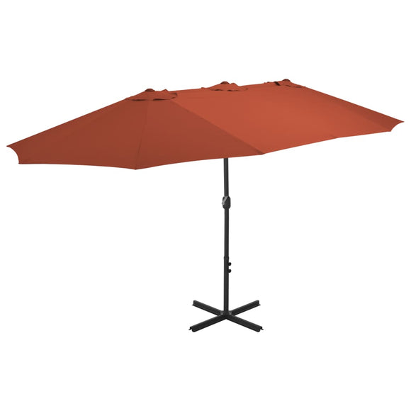 NNEVL Outdoor Parasol with Aluminium Pole 460x270 cm Terracotta