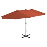 NNEVL Outdoor Parasol with Aluminium Pole 460x270 cm Terracotta