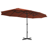 NNEVL Outdoor Parasol with Aluminium Pole 460x270 cm Terracotta