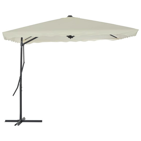 NNEVL Outdoor Parasol with Steel Pole 250x250 cm Sand