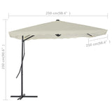 NNEVL Outdoor Parasol with Steel Pole 250x250 cm Sand