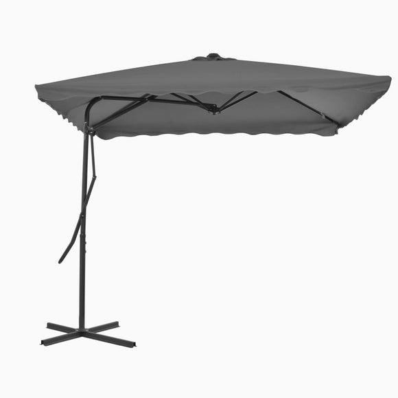 NNEVL Outdoor Parasol with Steel Pole 250x250 cm Anthracite