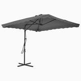 NNEVL Outdoor Parasol with Steel Pole 250x250 cm Anthracite