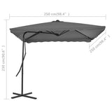 NNEVL Outdoor Parasol with Steel Pole 250x250 cm Anthracite