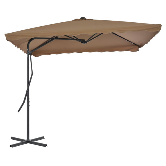 NNEVL Outdoor Parasol with Steel Pole 250x250 cm Taupe