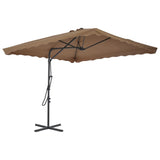 NNEVL Outdoor Parasol with Steel Pole 250x250 cm Taupe