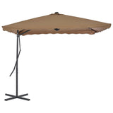 NNEVL Outdoor Parasol with Steel Pole 250x250 cm Taupe