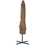 NNEVL Outdoor Parasol with Steel Pole 250x250 cm Taupe