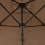 NNEVL Outdoor Parasol with Steel Pole 250x250 cm Taupe