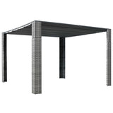 NNEVL Gazebo with Roof Poly Rattan 300x300x200 cm Grey and Anthracite