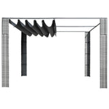 NNEVL Gazebo with Roof Poly Rattan 300x300x200 cm Grey and Anthracite