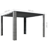 NNEVL Gazebo with Roof Poly Rattan 300x300x200 cm Grey and Anthracite
