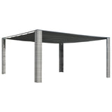 NNEVL Gazebo with Sliding Roof Poly Rattan 400x400x200 cm Grey and Anthracite