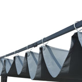NNEVL Gazebo with Sliding Roof Poly Rattan 400x400x200 cm Grey and Anthracite
