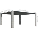 NNEVL Gazebo with Sliding Roof Poly Rattan 400x400x200 cm Grey and Anthracite