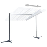 NNEVL Gazebo with Tiltable Sliding Roof 350x253x196 cm Cream