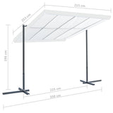 NNEVL Gazebo with Tiltable Sliding Roof 350x253x196 cm Cream