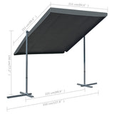 NNEVL Gazebo with Tiltable Retractable Roof 350x253x196 cm Anthracite