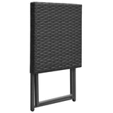 NNEVL 5 Piece Folding Outdoor Dining Set Poly Rattan Black
