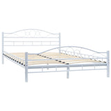 NNEVL Bed Frame White Metal 137x187 cm Double Size