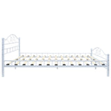 NNEVL Bed Frame White Metal 137x187 cm Double Size