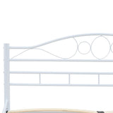 NNEVL Bed Frame White Metal 137x187 cm Double Size