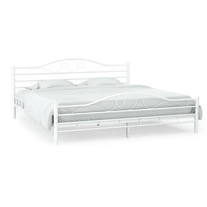 NNEVL Bed Frame White Metal 137x187 cm Double Size