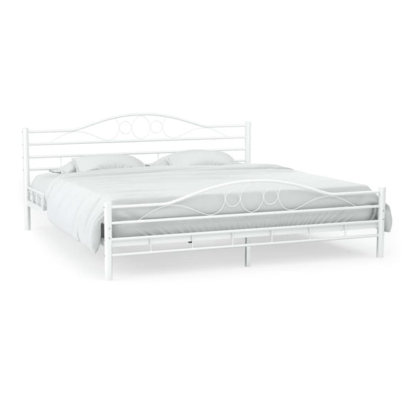 NNEVL Bed Frame White Metal 137x187 cm Double Size