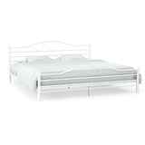 NNEVL Bed Frame White Metal 137x187 cm Double Size